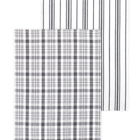 Mu Kitchen Farmhouse Tea Towels Set of 2  - Stainless