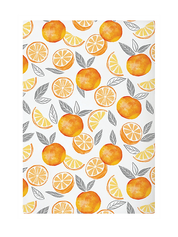 Mu Kitchen Cotton Designer Towel - Orange Grove