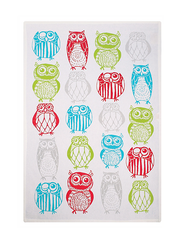 Mu Kitchen Cotton Designer Towel - Happy Owls