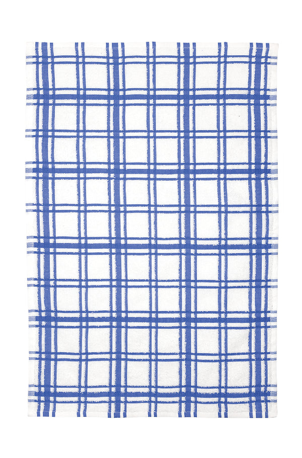 Mu Kitchen Windowpane Terry Towel - Seaside Blue