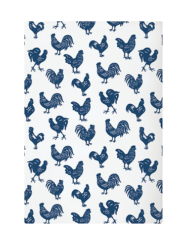 Mu Kitchen Cotton Designer Towel - Blue Rooster