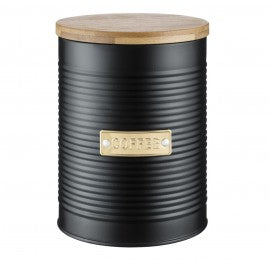 Typhoon Otto Metal Coffee Canister with Bamboo Lid - Black