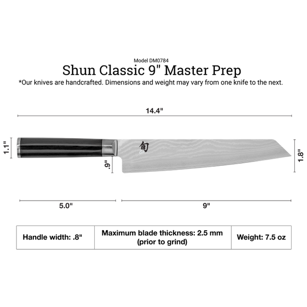 Shun Classic 9" Master Prep Knife