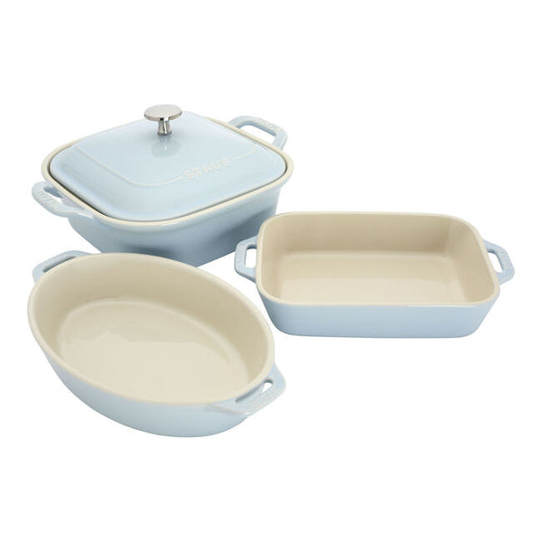 Staub Ceramique Ovenware Set 4pc - Light Blue