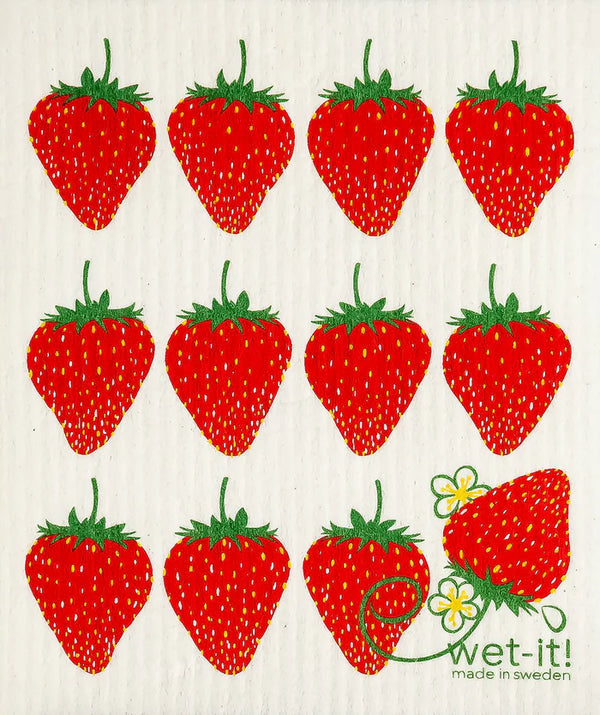 Swedish Treasures Wet-It Cloth - Strawberry