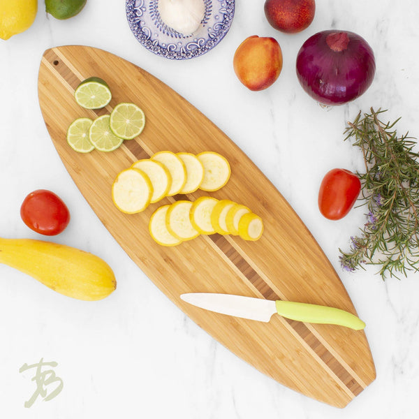 Totally Bamboo Surfboard Shiplap 22.5" x 7.5" Cutting/Serving Board