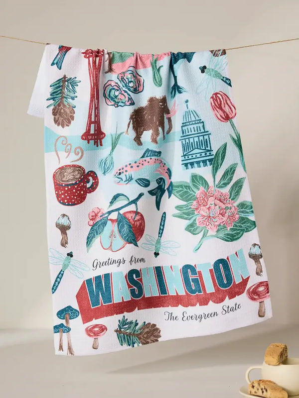 Geometry House Tea Towel - Greetings from Washington