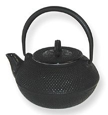 Black Hobnail Cast Iron Teapot with Trivet