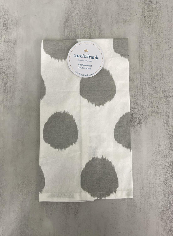 C&F Boulder Gray Dot Kitchen Towel