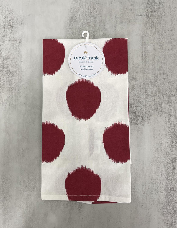 C&F Ruby Red Dot Kitchen Towel