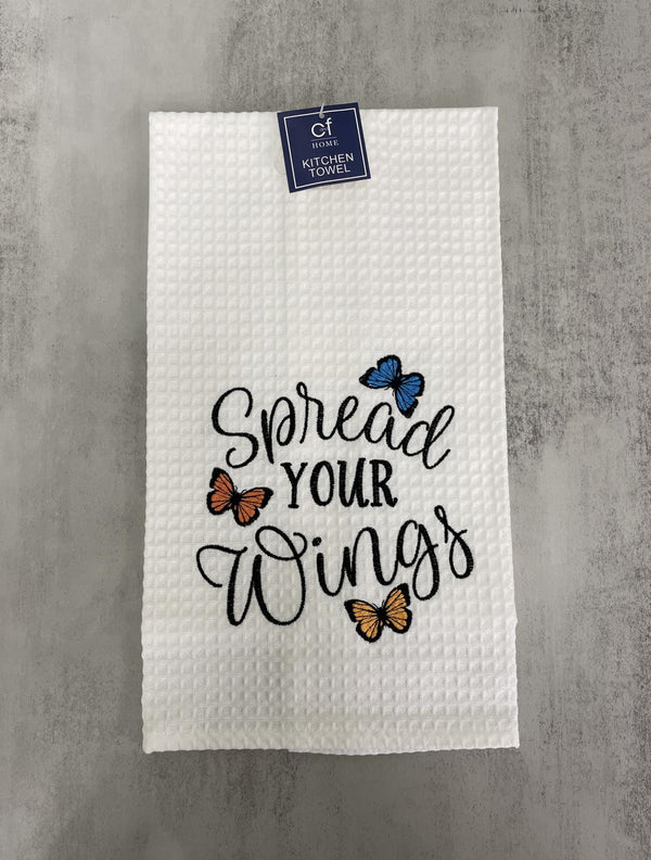 C & F "Spread Your Wings" Waffle Weave Kitchen Towel