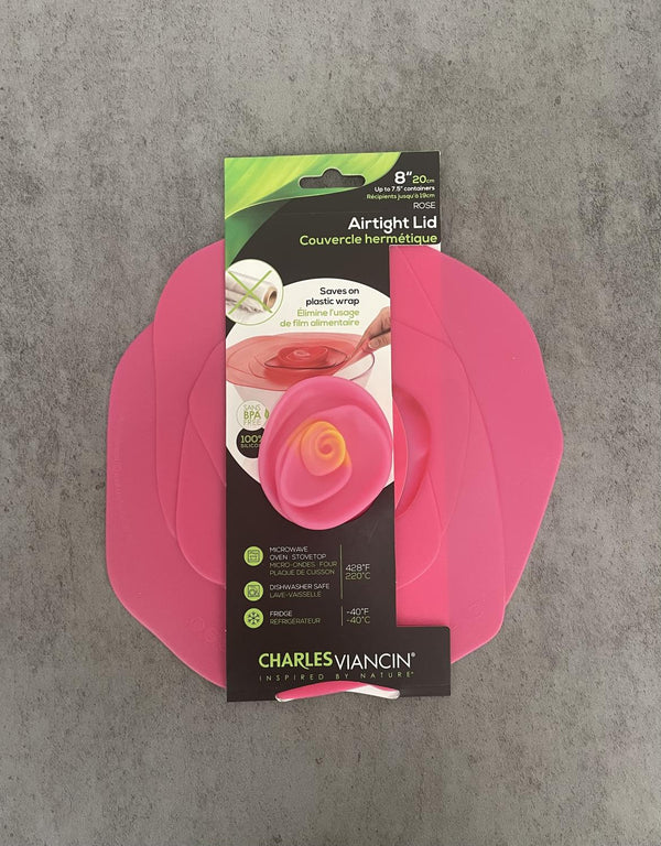 Charles Viancin 8" Fuschia Rose Silicone Bowl Cover/Lid