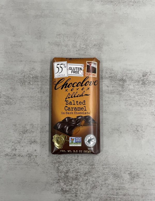Chocolove Filled Salted Caramel in Dark Chocolate 3.2oz Bar
