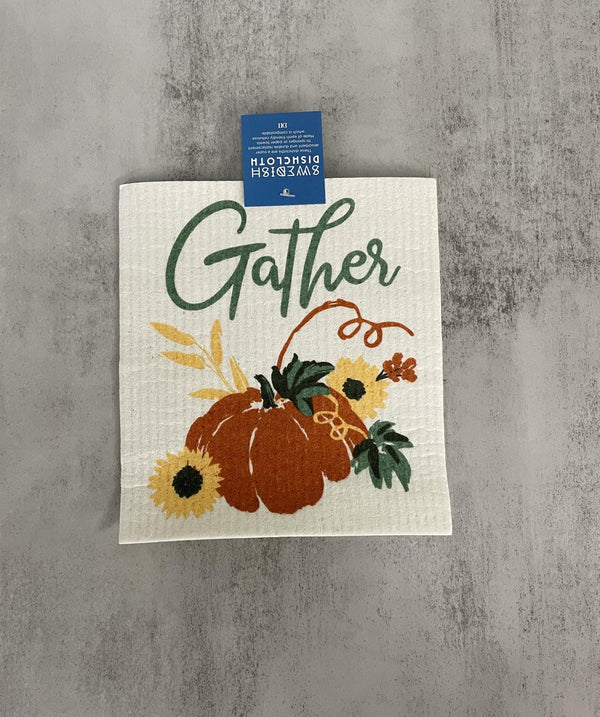 Design Imports "Gather" Pumpkin Swedish Dishcloth
