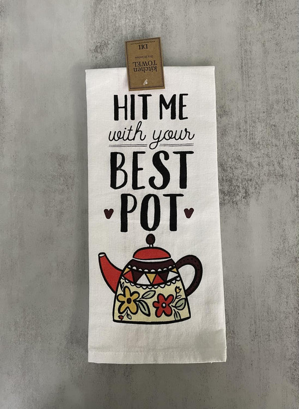 Design Imports "Hit Me with Your Best Pot" Towel