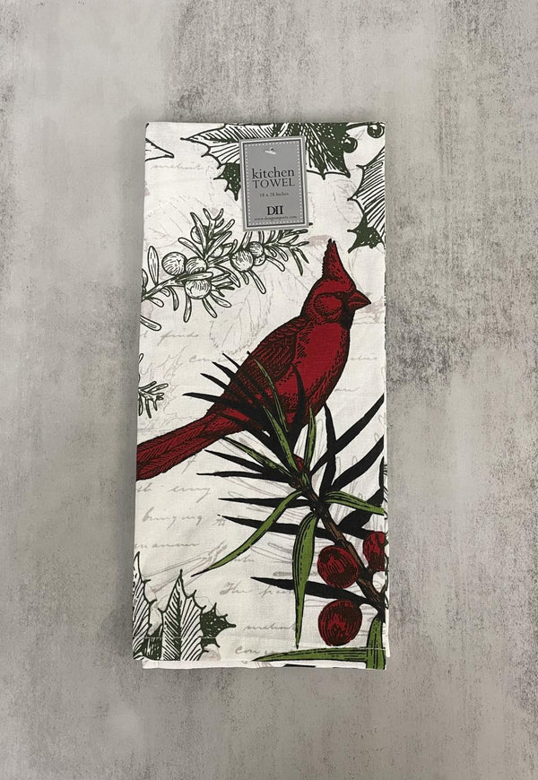 Design Imports Holiday Botanical Tea Towel
