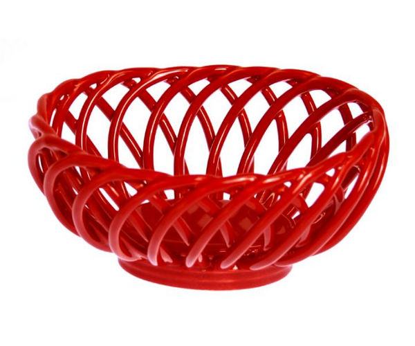Eucalyptus Large Oval Bread Basket-Red