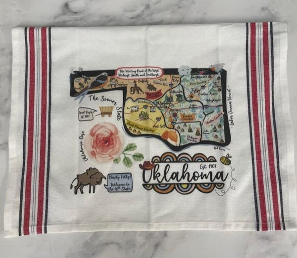 Gooseberry Designs Striped Oklahoma Tea Towel