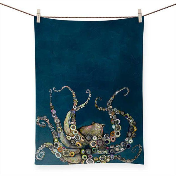 Green Box Art Tea Towel - Octopus in the Deep Blue Sea