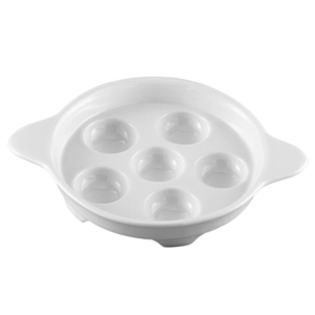 Harold Import Company White Ceramic Escargot Plates 5.5"