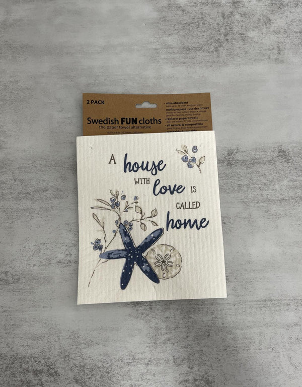 Kay Dee Designs 2pc Swedish Dishcloth Set - "A House With Love Is Called Home"