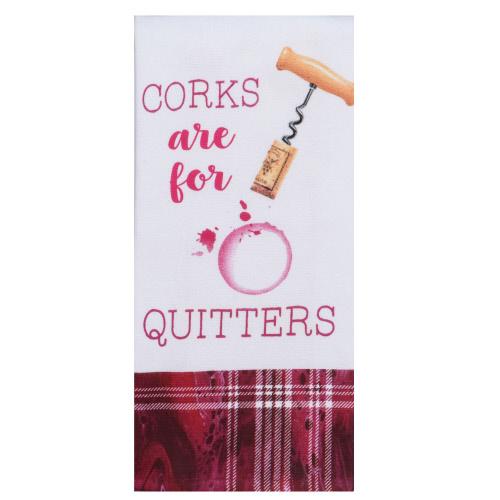 Kay Dee Designs "Corks Are For Quitters" Dual Purpose Towel