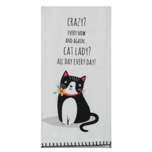 Kay Dee Designs "Crazy? Every Now And Again...Cat Lady? All Day Every Day" Flour Sack Towel