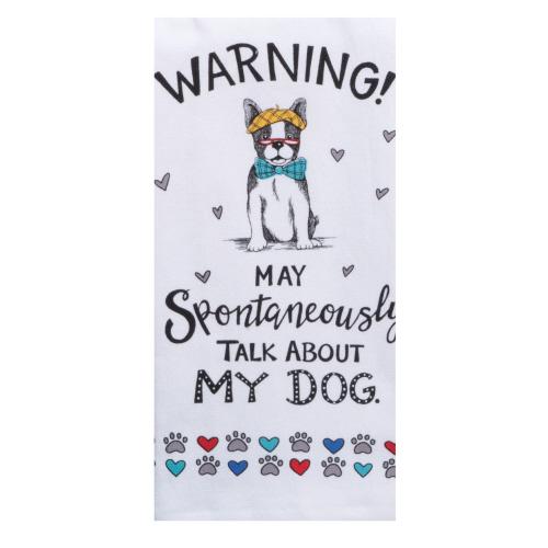 Kay Dee Designs "Warning! May Spontaneously Talk About My Dog" Dual Purpose Towel