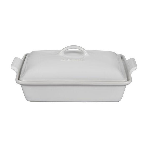 Le Creuset Heritage Rectangle Covered Baker - White