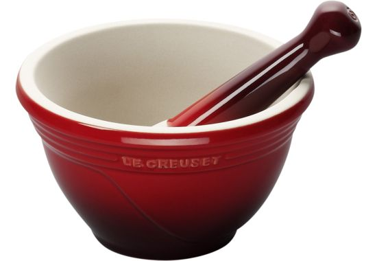 Le Creuset Large Red Mortar and Pestle