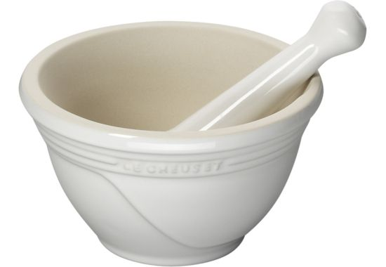 Le Creuset Large White Mortar and Pestle