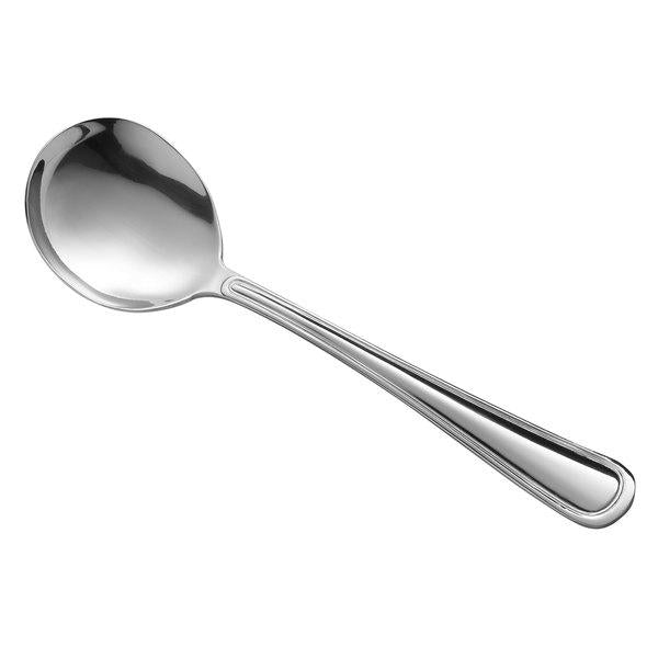 Libbey Classic Rim 6 5/8" 18/0 Stainless Steel Medium Weight Round Bowl Soup Spoon