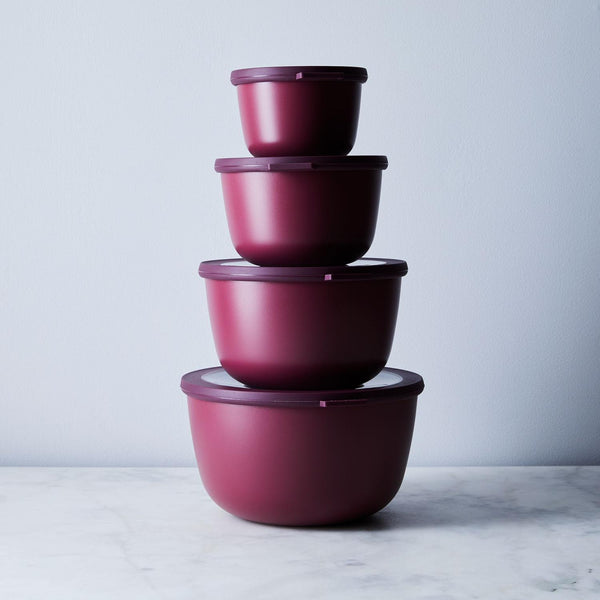 Mepal Multi 4  Bowl Set with Lids - Berry