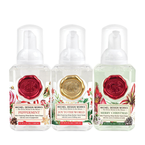 Michel Design Works Foaming Soap Trio - Peppermint-Joy To The World-Merry Christmas