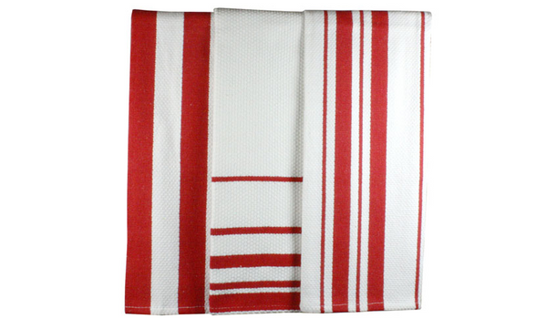 Mu Kitchen Towel Set-3 Red Stripe
