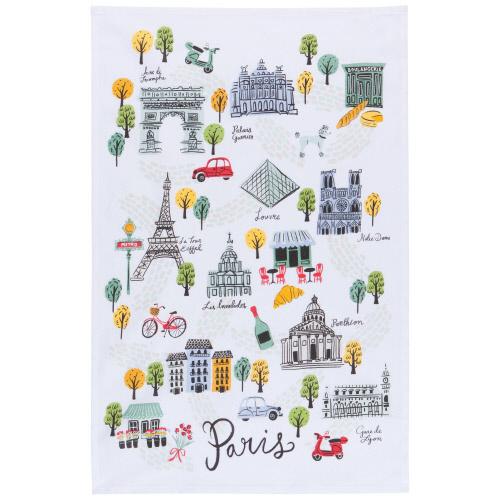 Now Designs " Meet Me In Paris" Cotton Dishtowel