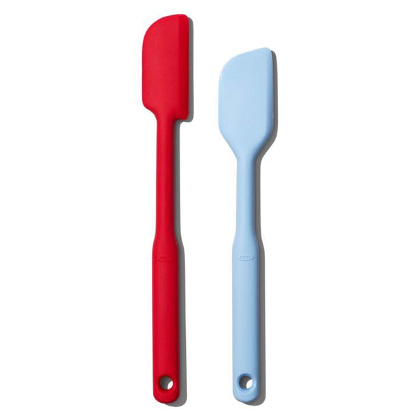 OXO Silicone Set of 2  Spatulas - Light Blue & Red