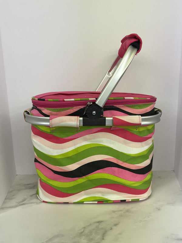 Oak & Olive Shelby Collapsible Thermal Insulated Market Tote - Wavy Watermelon