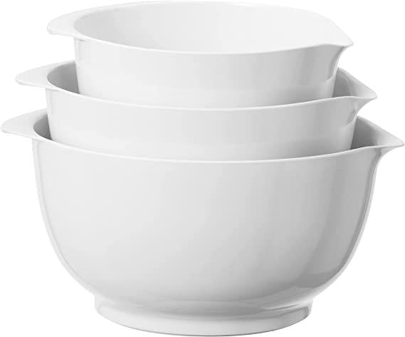 Oggi Set of 3 Melamine White mixing bowls