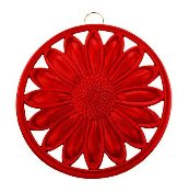 Old Dutch Red Round Floral Trivet