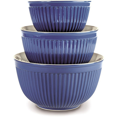 Omniware Simsbury Ceramic Bowl Set-3 Blue