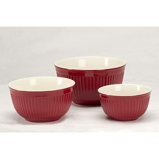 Omniware Simsbury Ceramic Bowl Set-3 Red