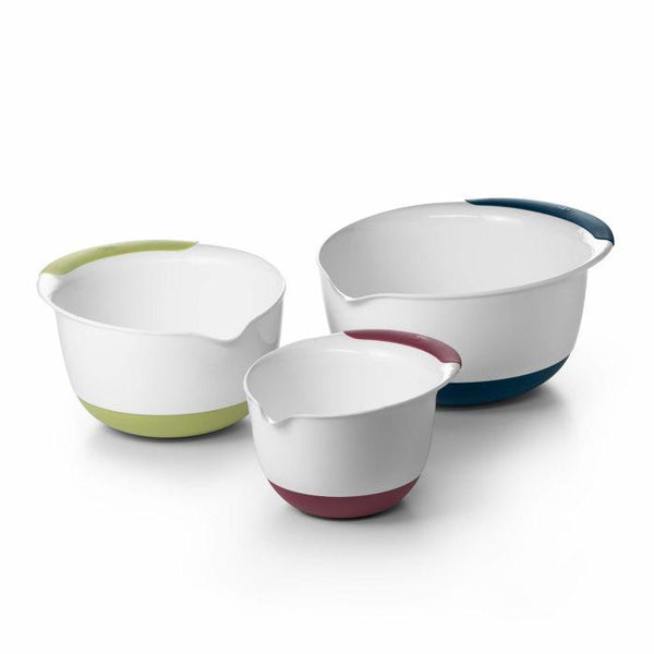 Oxo Set of 3 Plastic Mixing Bowls Blue, Green, Red