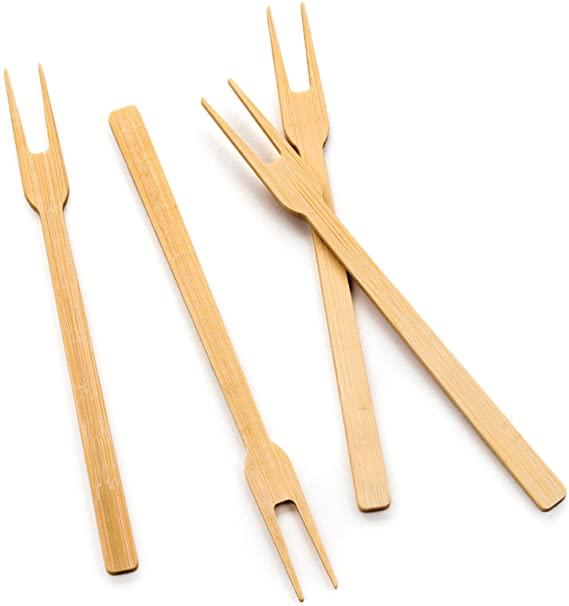 RSVP Bamboo Appetizer Forks - 50 Count