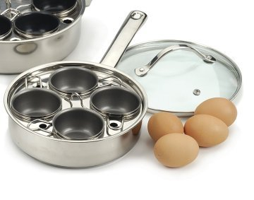 RSVP Stainless Steel Egg Poacher Set 4-Cup