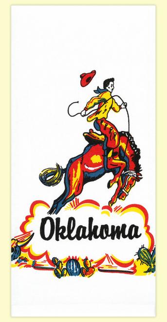 Red and White Kitchen Co. Vintage Oklahoma Cowboy Cotton Towel