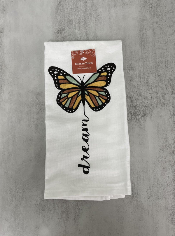 Ritz Dual Sided "Dream" Butterfly Cotton Kitchen Towel -
