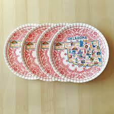 Set of 4 Oklahoma Melamine Plates
