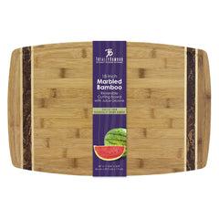 Totally Bamboo 18" Marbled Reversable Cutting Board with Juice Groove