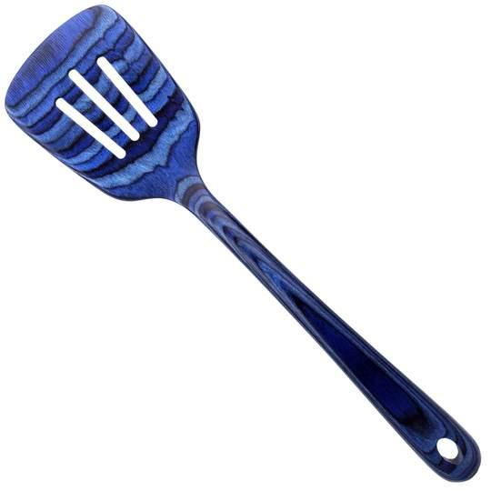 Totally Bamboo Wooden Slotted Spatula - Baltique Blue